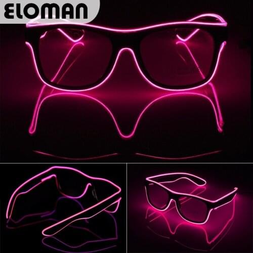 ELOMAN Party LED glasses 10 colors night club show time Flashing EL light POP party mask