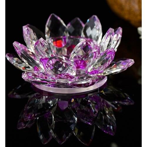 Crystal Lotus Flower Candle Holder Buddha Home Decor Ornaments Candlestick Tea Light Holder Religious Activities Candelabra