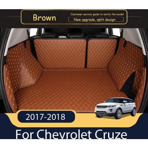 Custom Leather Car Trunk Mats For Chevrolet Cruze 2017-2018 Hatchback Sedan Rear Trunk Floor Mat Tray Carpet Mud