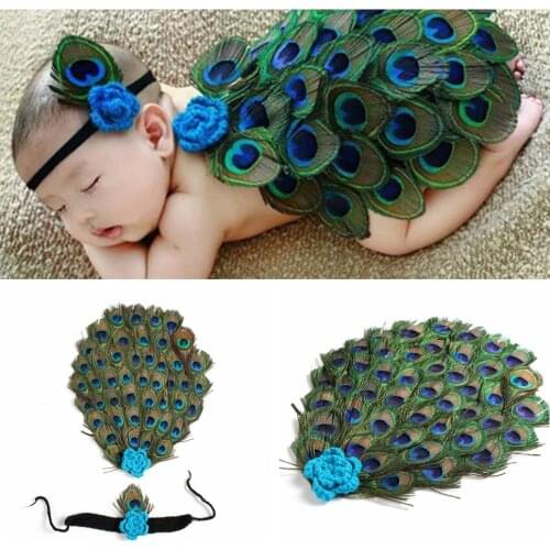 Cute Baby Infant Outfits Set Peacock Costume Photography Props One Hundred Days Baby Photography Clothing Holiday Gift