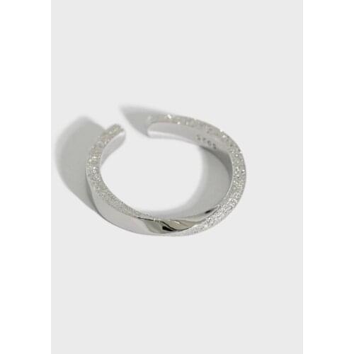 Mobius 3mm 100% real. Authentic 925 Sterling silver Gold /white Twisted dull polish Ring ADJUST jEWELRY TLJ1424
