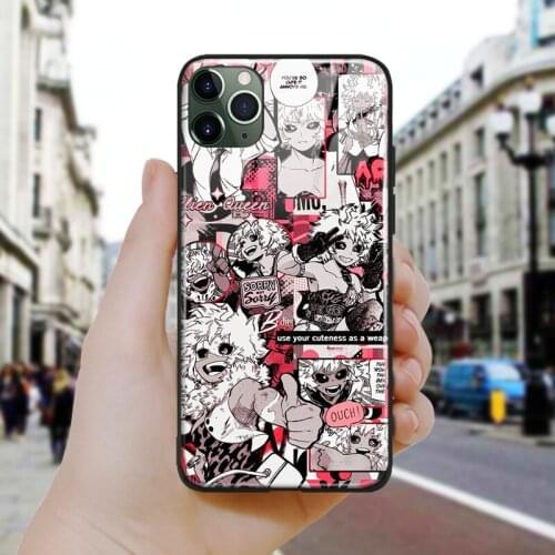 Ashido mina my hero academia Soft Silicone Glass Phone Case Cover Shell For iPhone SE 6 6s 7 8 Plus X XR XS 11 12 Mini Pro Max
