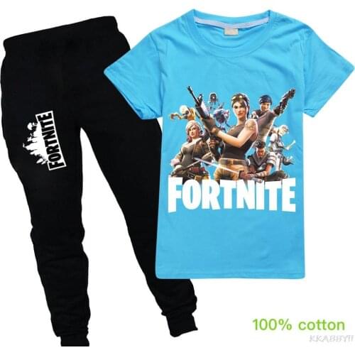 Fortnite Game Girls Clothing Sets Spring Summer Cartoon Boys Shirt + Pants Baby Kids Suit Children Clothing Clothing Set