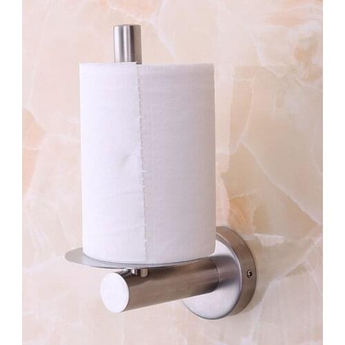 Wall Mounted Vertical Toilet Paper Holder 304 Stainless Steel Bathroom Kitchen Roll Paper Rack Tissue Towel Accessories