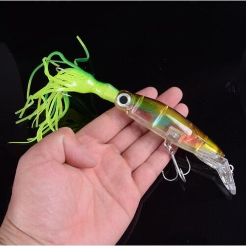 New 1pcs High Quality Lifelike Octopus Squid Jig Fishing Lure 14cm/39g 6 Colors Available Fishing Bait with Treble Hook Tackle