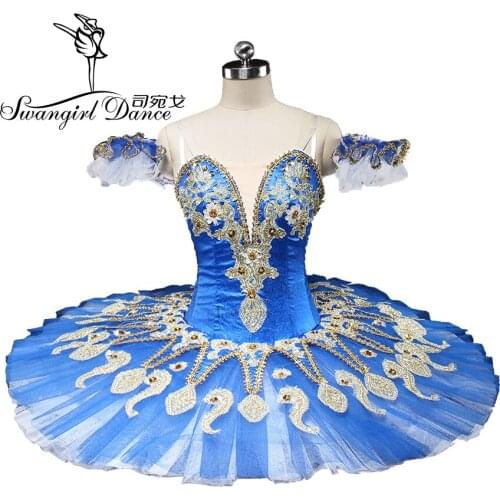Latest blue swan lake ballet tutu platter sugar plum fairy professional pancake ballet tutu blue bird BT9134C