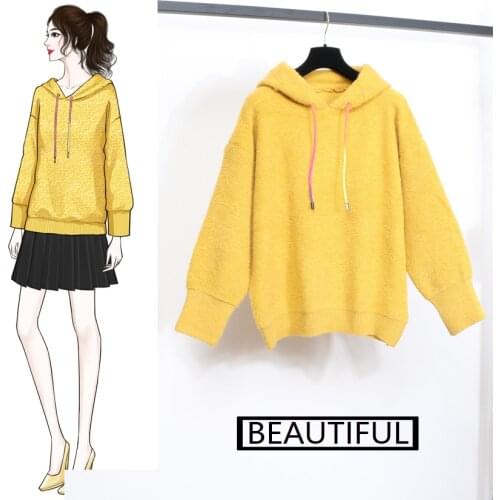 Make new winter wind lazy loose hooded han edition super long fire joker who dress in fashion female