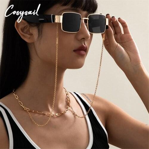 Cosysail Long Chain Glasses Chain Necklace Female 2021 Trendy Sunglasses Cord Retainer Holder Eyewear Lanyard Neck Strap Rope