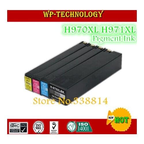 Pigment Compatible ink cartridges H970XL H971XL , suit for HP X451dn X451dw X476dn X476dw X551dw X576dw .show volume XL Chip