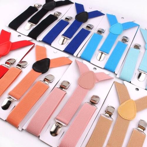 New Kids Suspenders Solid Adjustable Elastic Suspender Candy Color Children Braces Wedding Accessories Girls Boys Straps