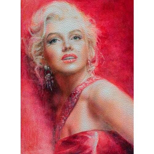Movie Star Marilyn Monroe Imitation Leather Bed Sheet Family Decoration Painting Sewing Lychee Pattern Bag 22*30CM A4