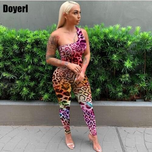 Sexy Sleeveless Bodycon Jumpsuit Women Streetwear Leopard Print Long Pants Jumpsuits for Women Backless Sexy One Piece Overalls