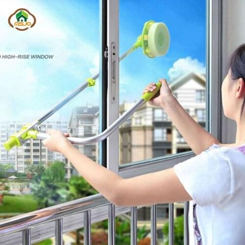 MSJO Mop For Windows Long Handle Sponge Telescopic Window Cleaning Brush Device Dust double Side Clean Glass wiper Washing Tools