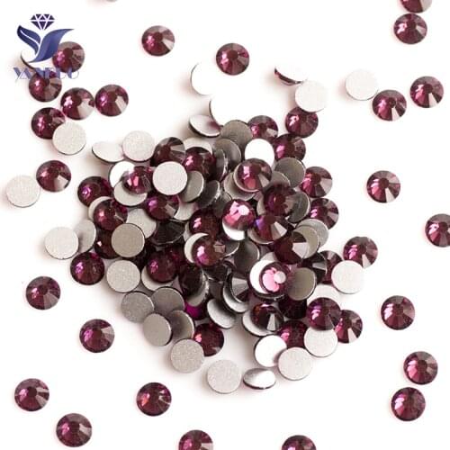 YANRUO 2058NoHF Light Amethyst Loose Crystal Non Hot Fix Rhinestones Glass Stones Flatback Crystal Clothes