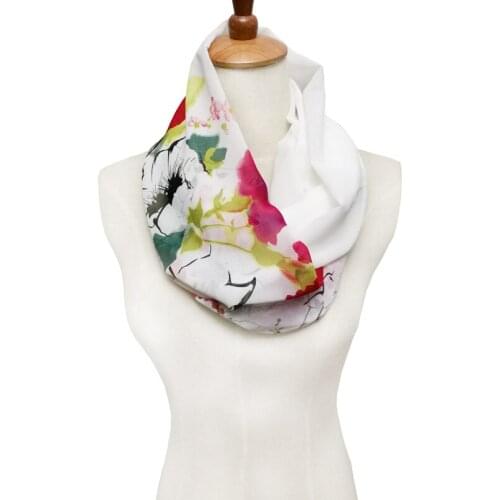 Leo anvi women winter ring scarf print chiffon soft animal picture circle scarf multi color infinity scarf