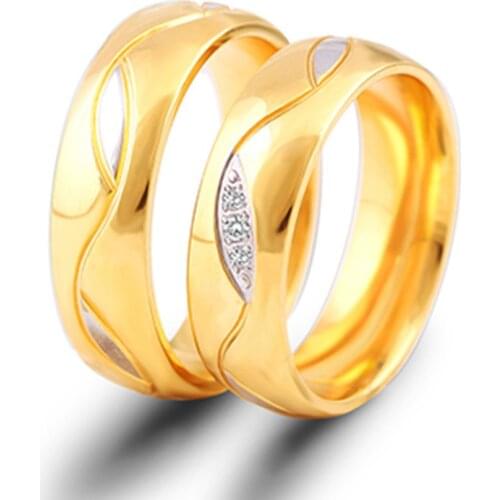 Maxmoon Wedding Ring for Women Men Engagement Jewelry Engraved Servise Russian Spanish Portuguese