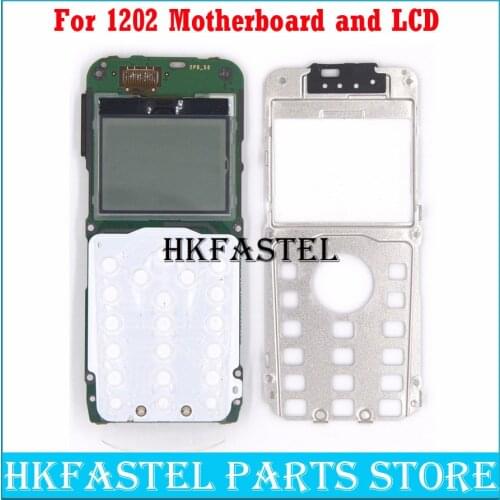 HKFASTEL LCD For Nokia 1202 LCD display + Motherboard replace Mobile Phone Motherboard With russian language