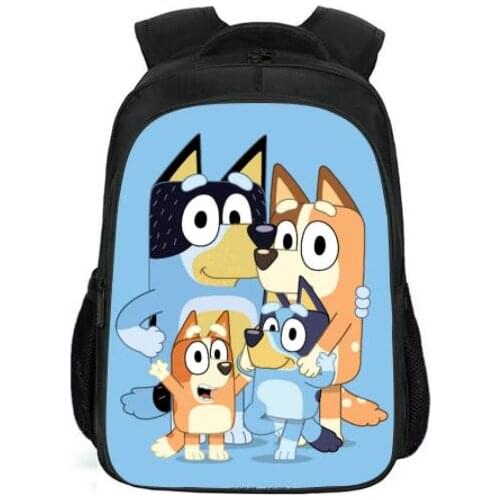 16 inch schoolbag cartoon blue childrens schoolbag 3D animation design Kawaii boys girls schoolbag