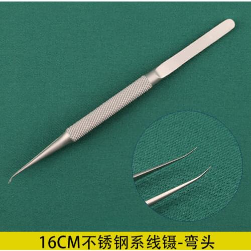 16cm round handle thread tweezers Ophthalmic micro forceps stainless steel titanium alloy surgical cosmetology and plastic tools