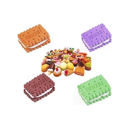 4pcs Cute Kawaii Cake Game Fun Food Rubber pencil eraser cookie School Office Erase Supplies Fruit Kids Gift