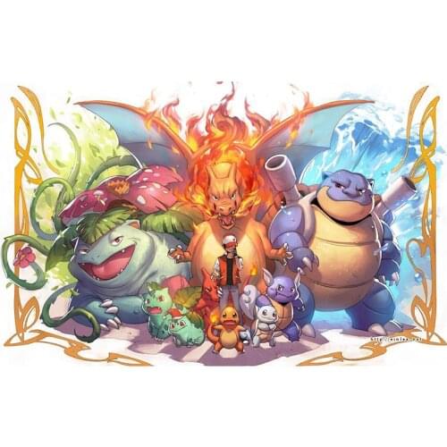 5D DIY Full Round/Square Diamond Painting Cartoon Pokemon 3D Embroidery Cross Stitch Rhinestone Mosaic Home Decor Gift Y221