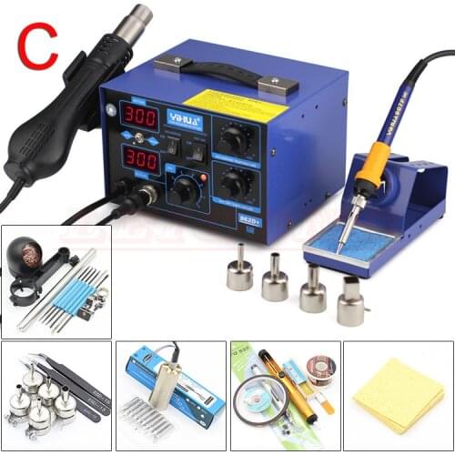 YIHUA 862D+ 220V 750W Constant Temperature Antistatic Soldering Station Solder Iron Heat Air Gun