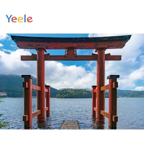 Yeele Landscape Ancient Red Torii River Cloud Ins Photography Backdrops Personalized Photographic Backgrounds For Photo Studio