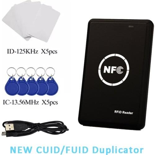 RFID Copier Duplicator 125KHz Key Fob NFC Smart Card Reader Writer 13.56MHz Encrypted Programmer USB UID T5577 EM4305 Cards Tags