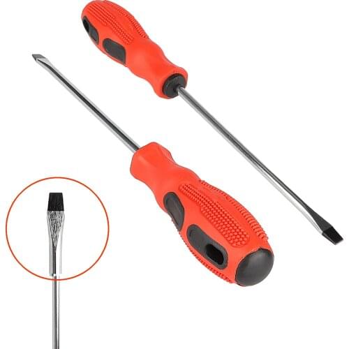 Red Insulated Handle Slotted Screwdriver with Magnetic Non-sparking Manual Installation Tool Non-slip Flathead Screwdriver Set