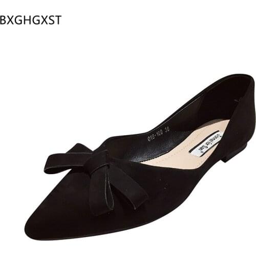 Loafers Non-leather Casual Shoes Woman Butterfly-knot Slip on Korean Shoes Women Pointed Toe Flats Boat Shoes for Woman 2021