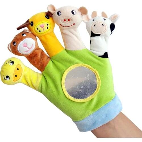 Cute Cartoon Gloves Animal Plush Finger Toy Children Educational Hand Puppet Finger Puppets Christmas Gifts Tell Story For Kids