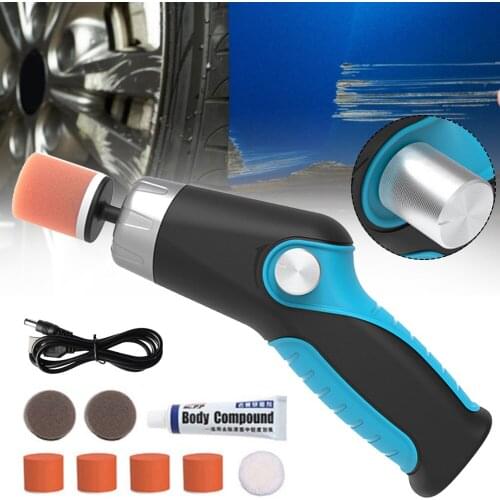 60W Mini Electric Buffer Polisher 8500RPM Variable Speed Car Polishing Machine with Polishing Pads for Car Polishing Grinding