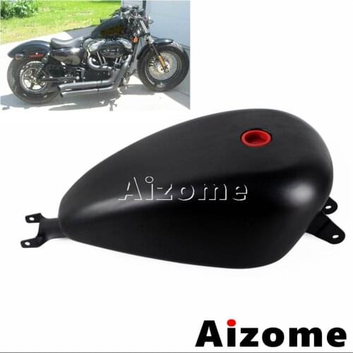 Motorcycle Black Gas Oil Tank For Harley Sportster XL1200 XL883 Low Custom Roadster 2004 2005 2006 3.3 Gal Fuel Tank