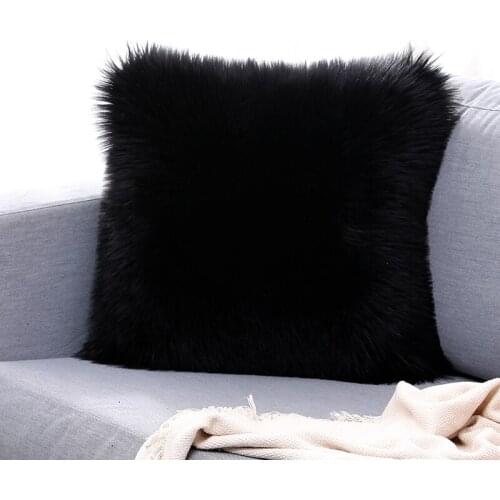 Soft Faux Fur Cushion Pillow Case Fluffy Plush Throw Pillow Cover For Sofa Bed Car Home Decor 45*45cm