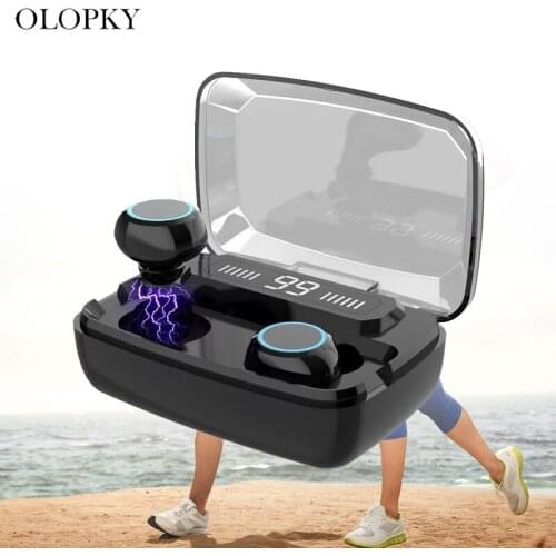 New True Wireless Headphones Touch Bluetooth Earphone HiFi Heavy Bass Earphones IPX7 Waterproof 3300mAh Charging Box With Mic