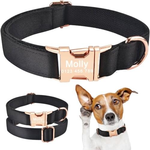 Free Engraving Dog Collar Personalized Adjustable Durable Nylon Dogs ID Name XS-L