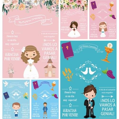 First Communion Bible Chalice Baby Baptism Photography Backdrop Newborn Baby Birthday Custom Photo Background For Photo Studio