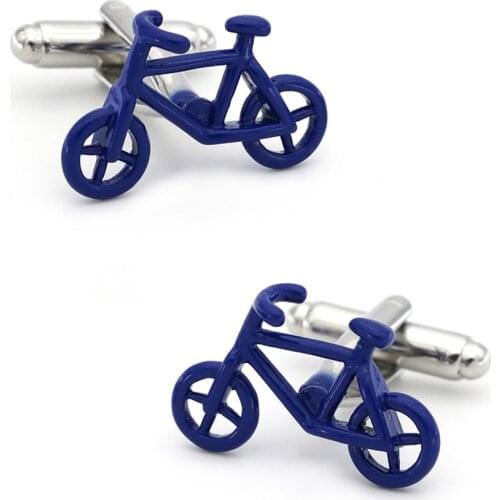 Casual Design Bicycle Cufflinks Quality Brass Material Blue Color Cuff Links Wholesale&retail