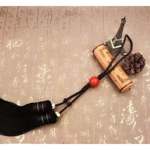 Kun Master Durable Tai Chi Or Kung Fu Sword Tassel Martial Arts Hard Return Tassel Black Red Brown Yellow With Red Bead