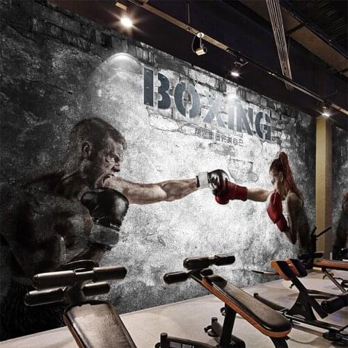 Drop Shipping Custom Any Size Mural Wallpaper 3D Abstract Boxing Gym Beauty Guy Wallpaper TV Home Furnishing Waterproof Mural