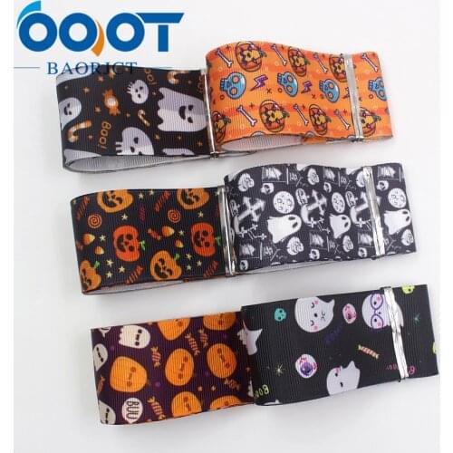 I-19729-1717,1-1/2'' 38mm Halloween Printed grosgrain ribbon,10yrds DIY handmade headwear accessories gift packaging