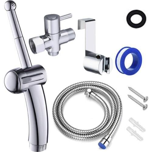 Handheld Bidet Sprayer Set Adjustable ABS Spayer&Brass T-Adaptor Portable Shower Sprayer for Bathroom Cloth Diaper