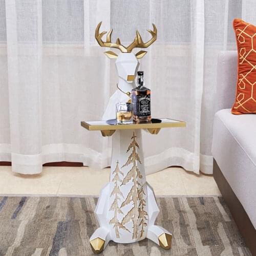Nordic Home Decor Geometric Animal Figurines Resin Elk Statue Living Room Landing Ornament Decoration Home Garden Accessories