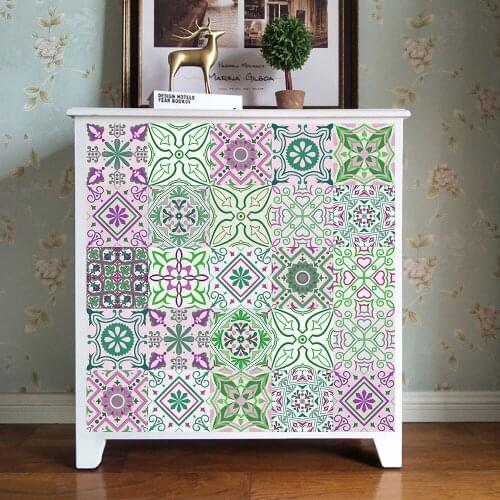 Bohemian retro strip tile sticker Kitchen bathroom staircase deco waterproof wallpaperSelf-adhesive wall sticker home renovation