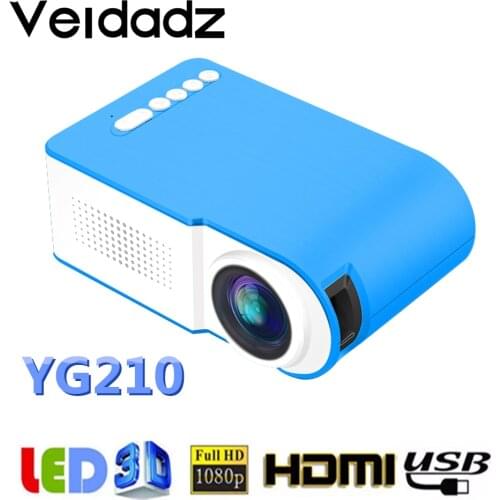 VEIDADZ YG210 Mini LED Projector 320x240 Pixel HDMI USB Home Media Portable Player 600 Lumens 3.5mm Audio Support 1080P Playback