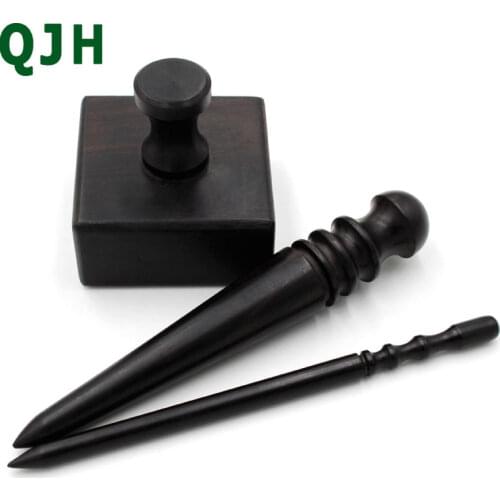 High Quality Blackwood Leather Edge Burnisher Leather Polished Grinding Set Wood Edge Slicker Leather Tools Leather Polished Rod