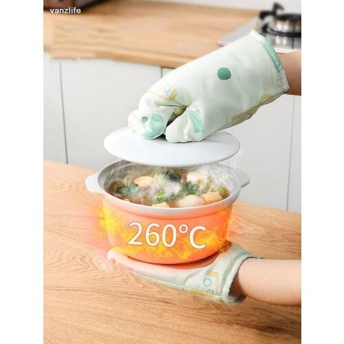 1PCS/vanzlife microwave prevent hot heat insulation glove pure fresh kitchen oven high temperature resistant with thick gloves