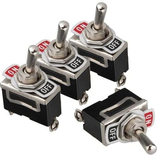 4Piece 12V Toggle Switch On / Off Car Dashboard Light Metal Spst