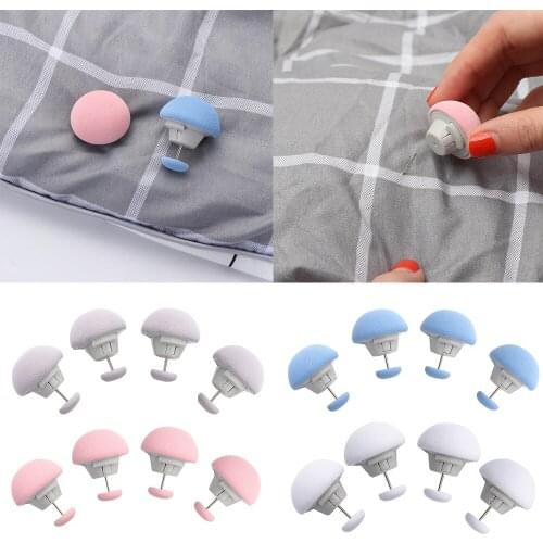 4Pcs Mushroom Quilt Holder Fixer Macaron Non-Slip Quilt Blanket Clip Slip-Resistant Mattress Bed Sheet Cover Fastener Home Clip
