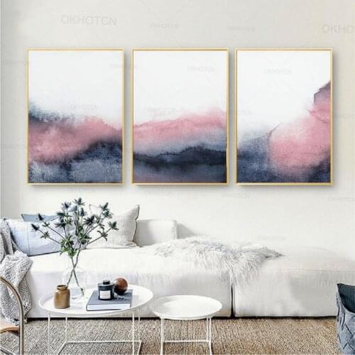 Abstract Pink and Grey Art Canvas Painting Bedroom Home Decor Nordic Posters and Prints Wall Pictures for Living Room
